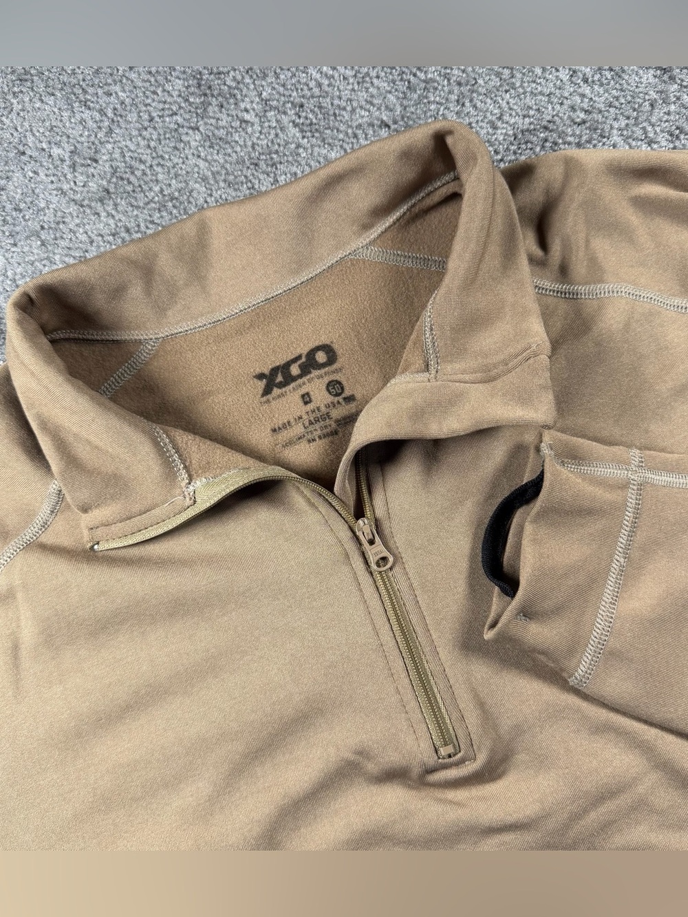 XGO Tactical Apparel Acclimate Dry Long Sleeve 1/4 Zip Shirt Top Coyote Large